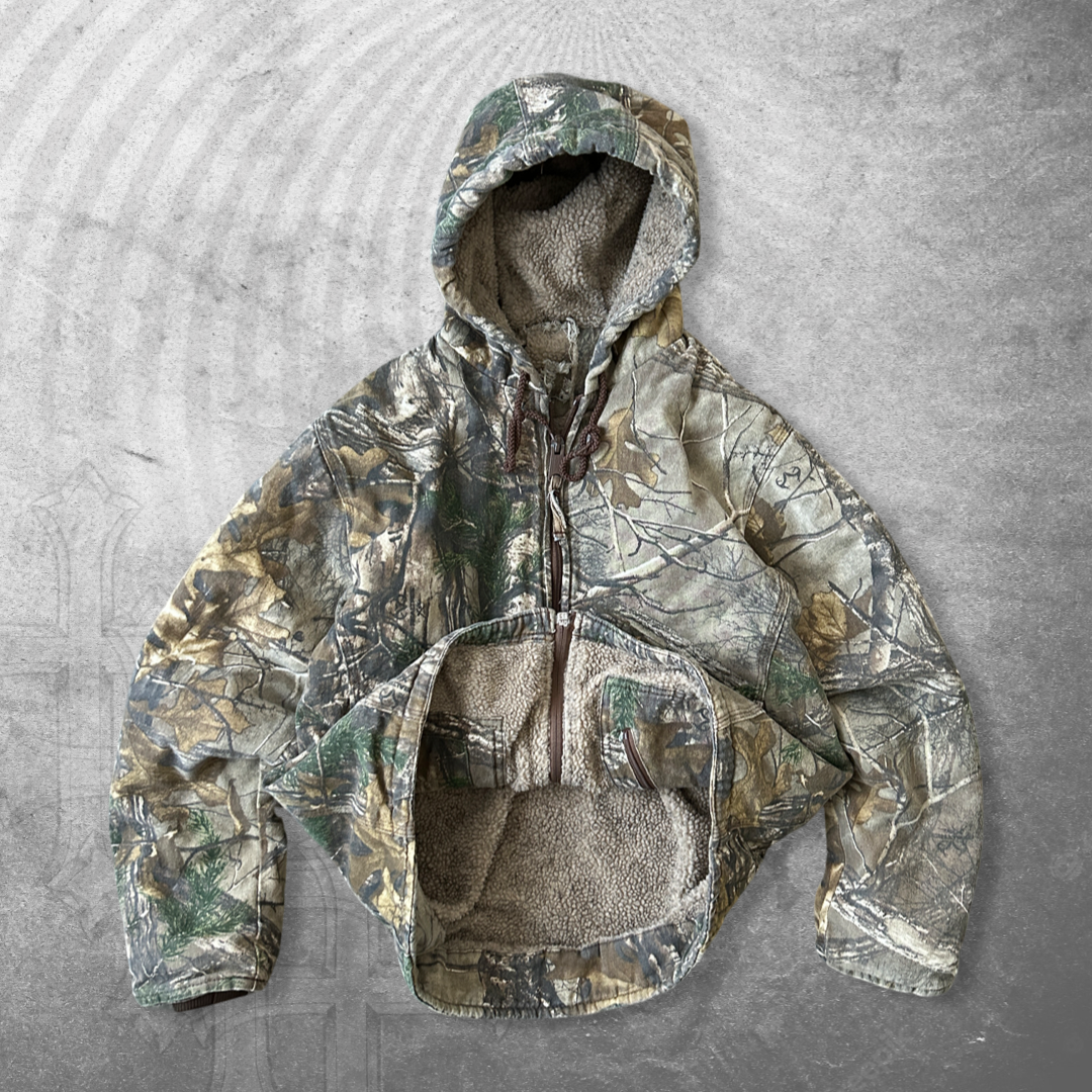 Camo Sherpa Lined Hooded Jacket 1990s (S)