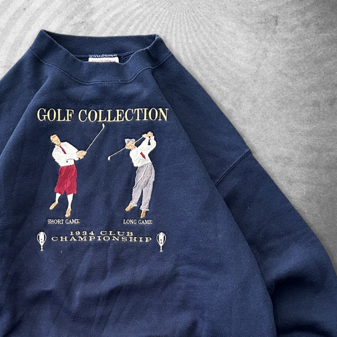 Navy Blue Golf Collection Sweatshirt 1990s (L)