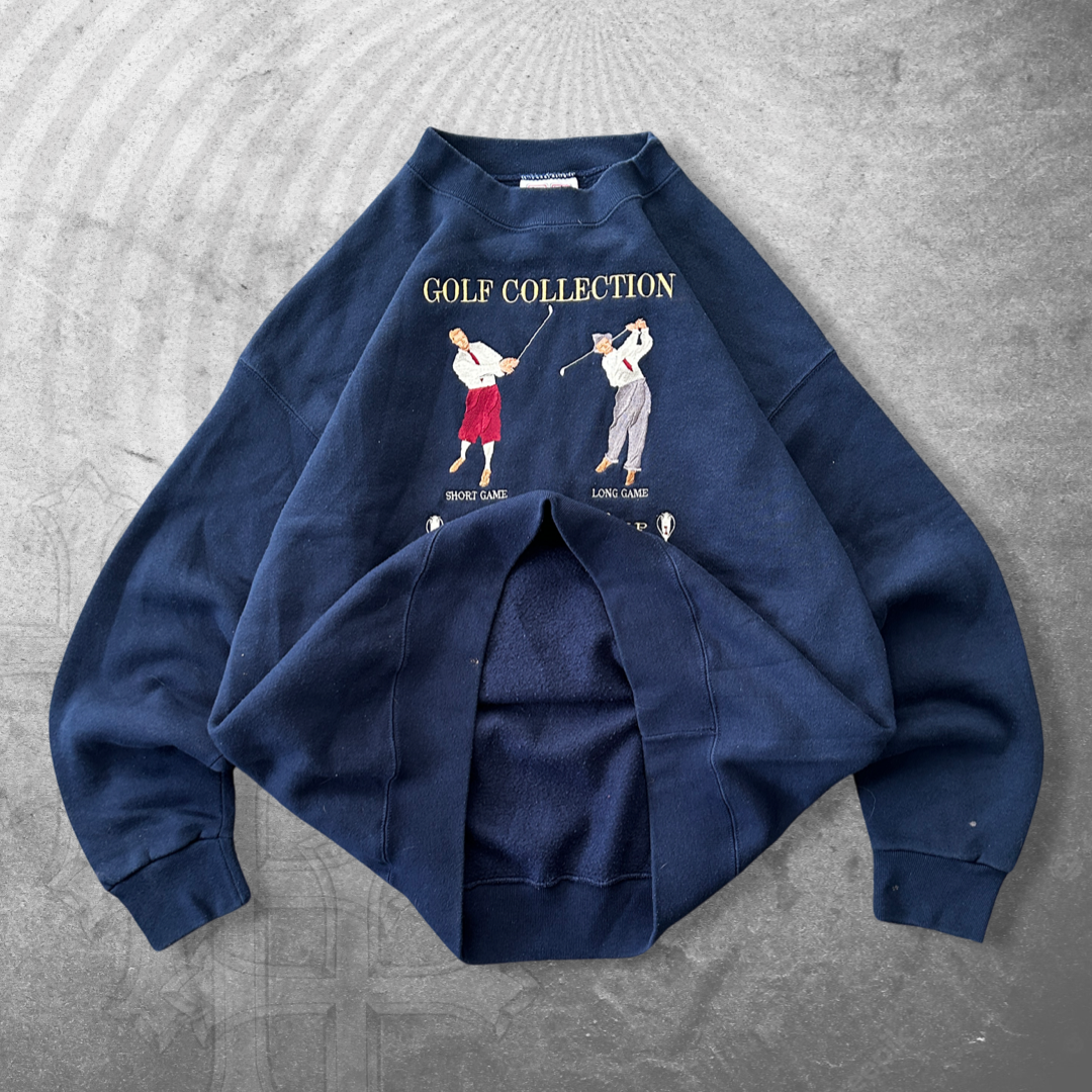 Navy Blue Golf Collection Sweatshirt 1990s (L)