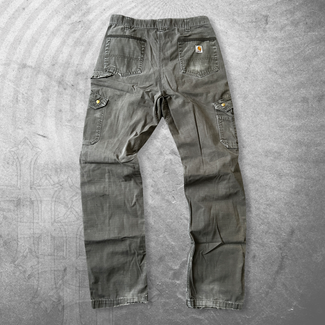 Distressed Brown Carhartt Cargo Double Knee Pants 2000s (34x34)