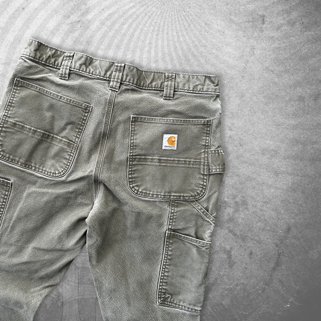 Sage Green Carhartt Double Knee Pants 2000s (34x30)