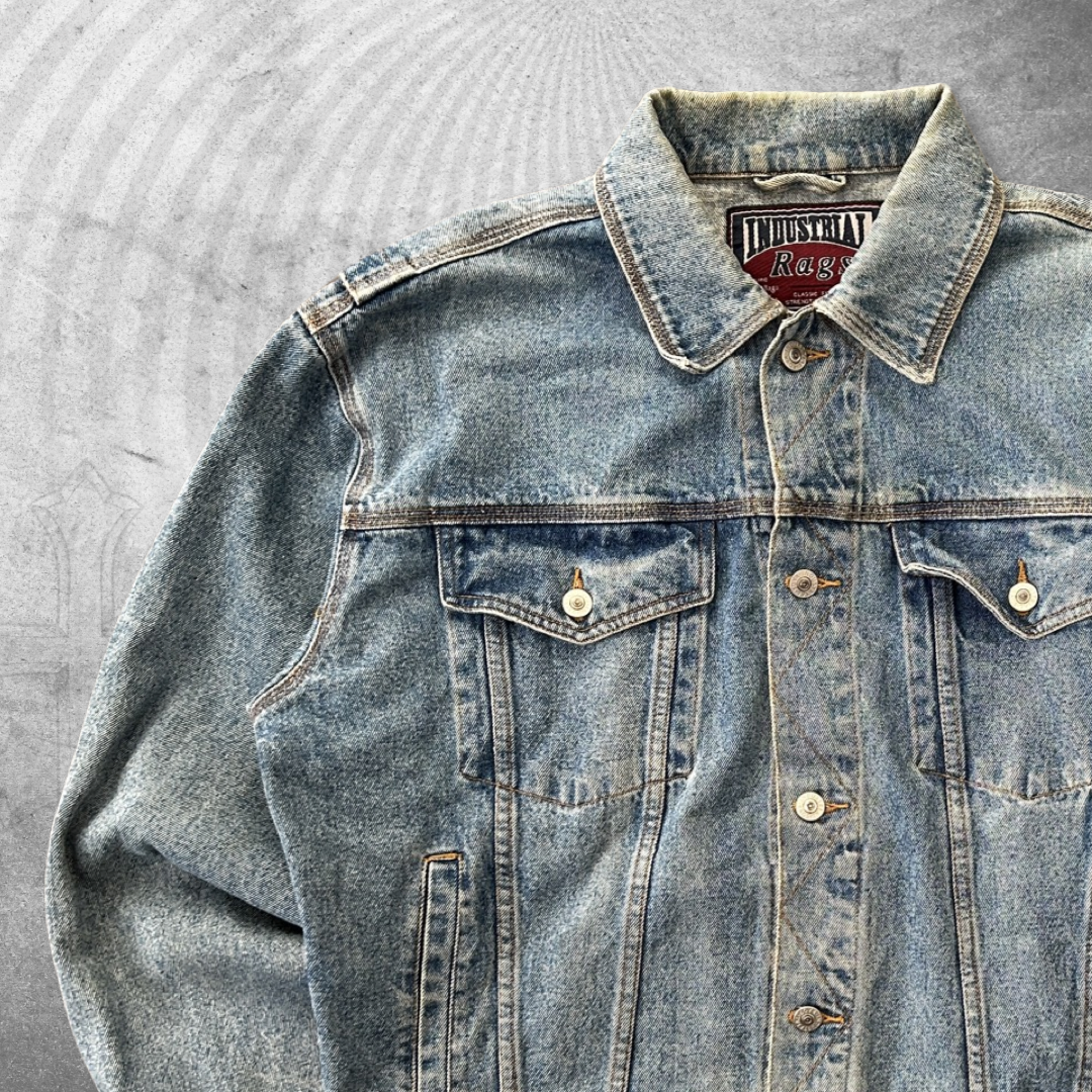 Faded Denim Trucker Jacket 1990s (L)