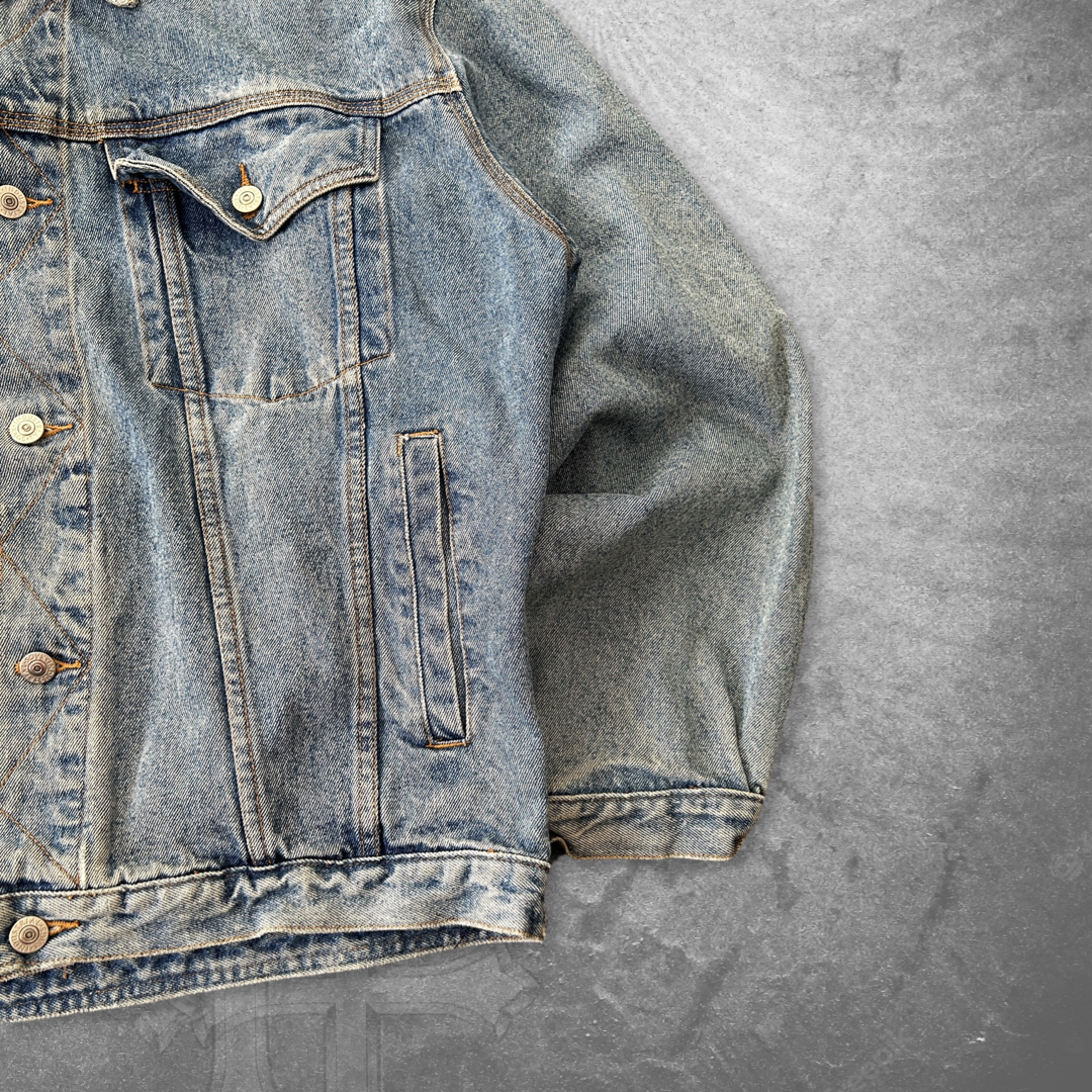 Faded Denim Trucker Jacket 1990s (L)