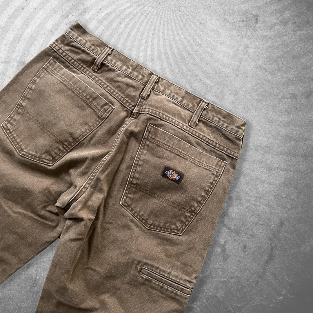 Faded Brown Dickies Double Knee Pants 1990s (34x31)