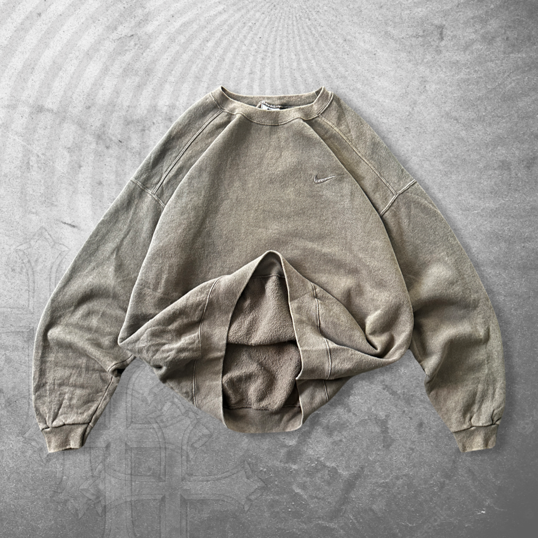 Faded Brown Nike Tonal Sweatshirt 1990s (L)