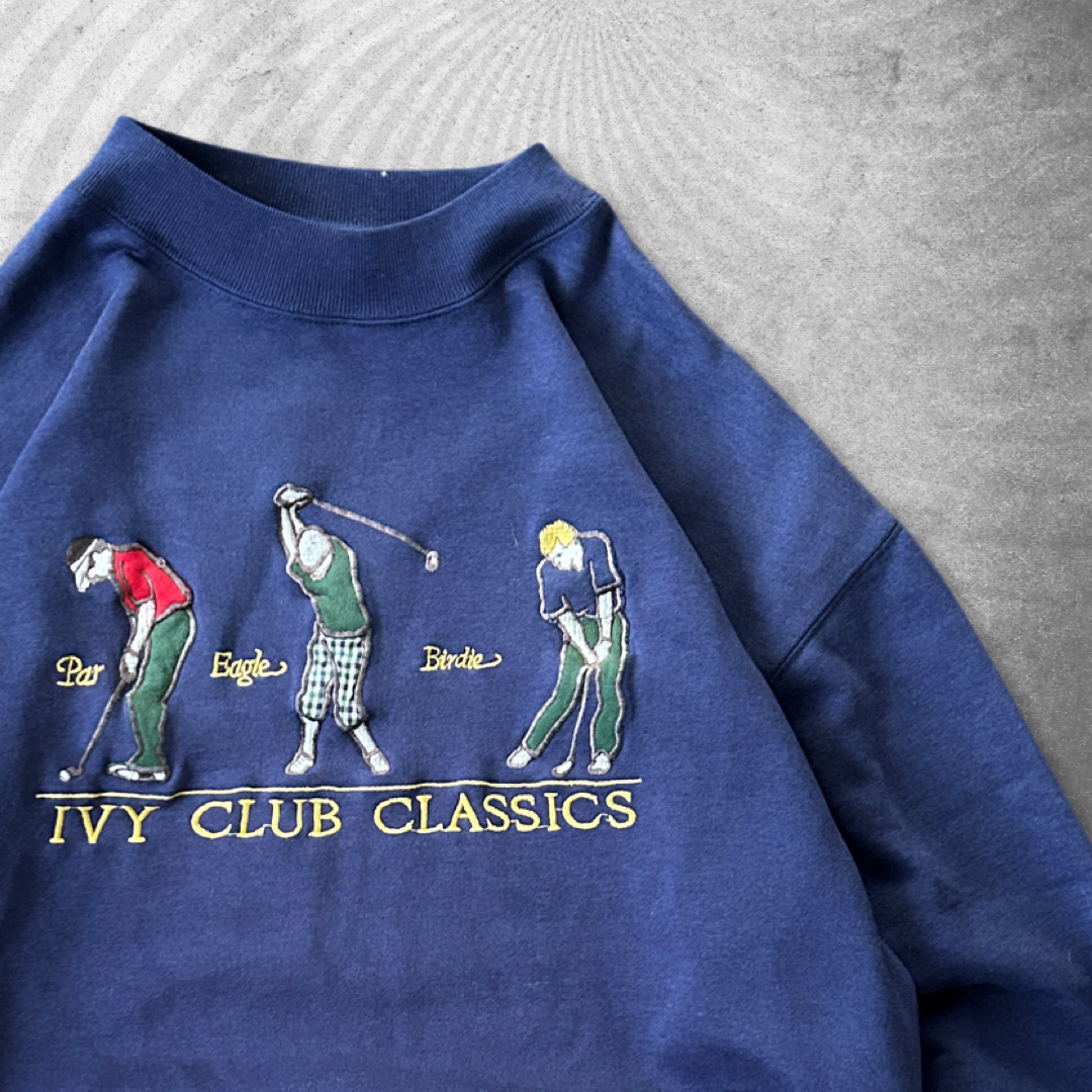 Navy Ivy Club Golf Sweatshirt 1990s (M)