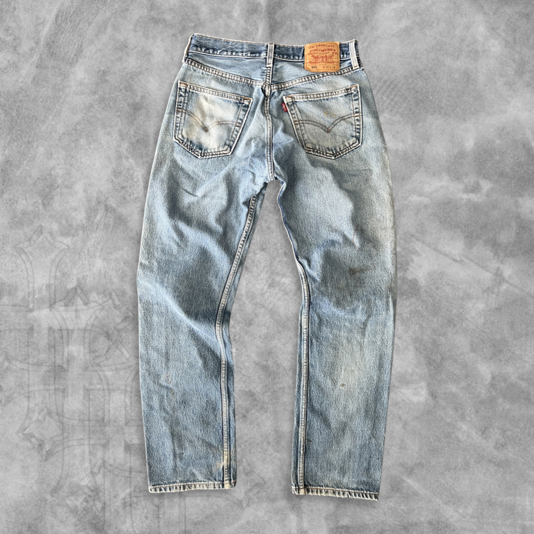 Faded Distressed Levi’s 501 Jeans 1990s (28x29)