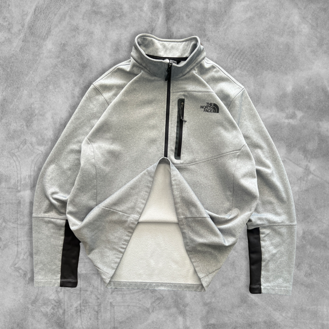 Grey North Face Quarter Zip Pullover 2000s (L)