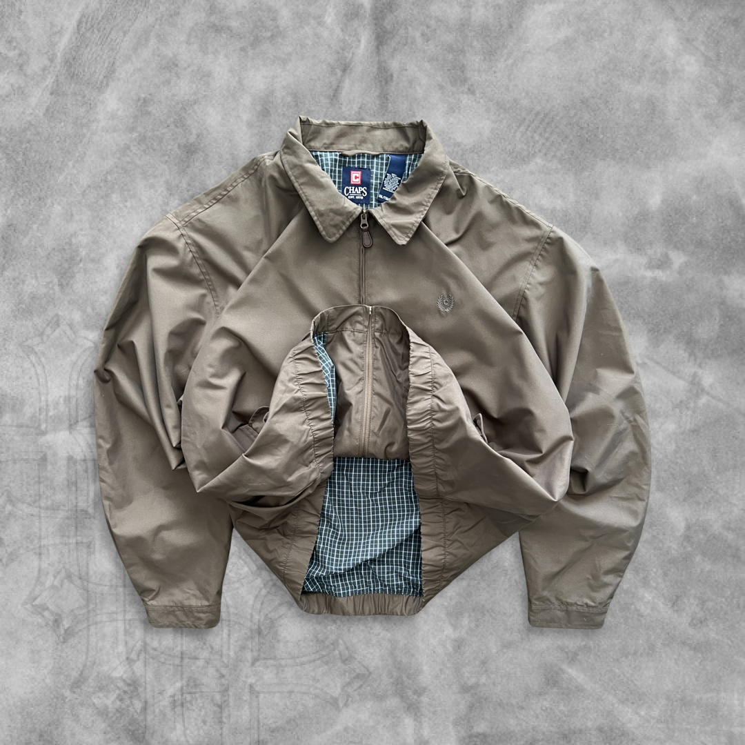 Chocolate Brown Chaps Bomber Jacket 2000s (XL)