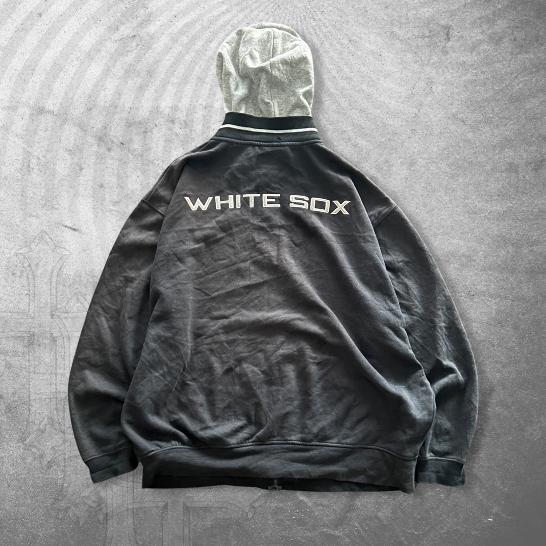 Faded Black Nike White Sox Hooded Jacket 2000s (XL)