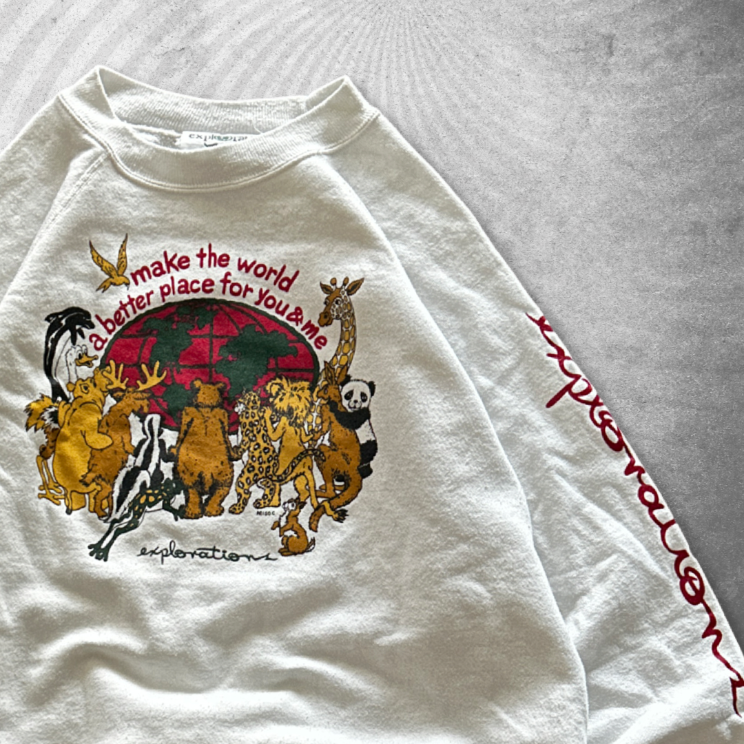 White World Conservation Animal Sweatshirt 1990s (L)