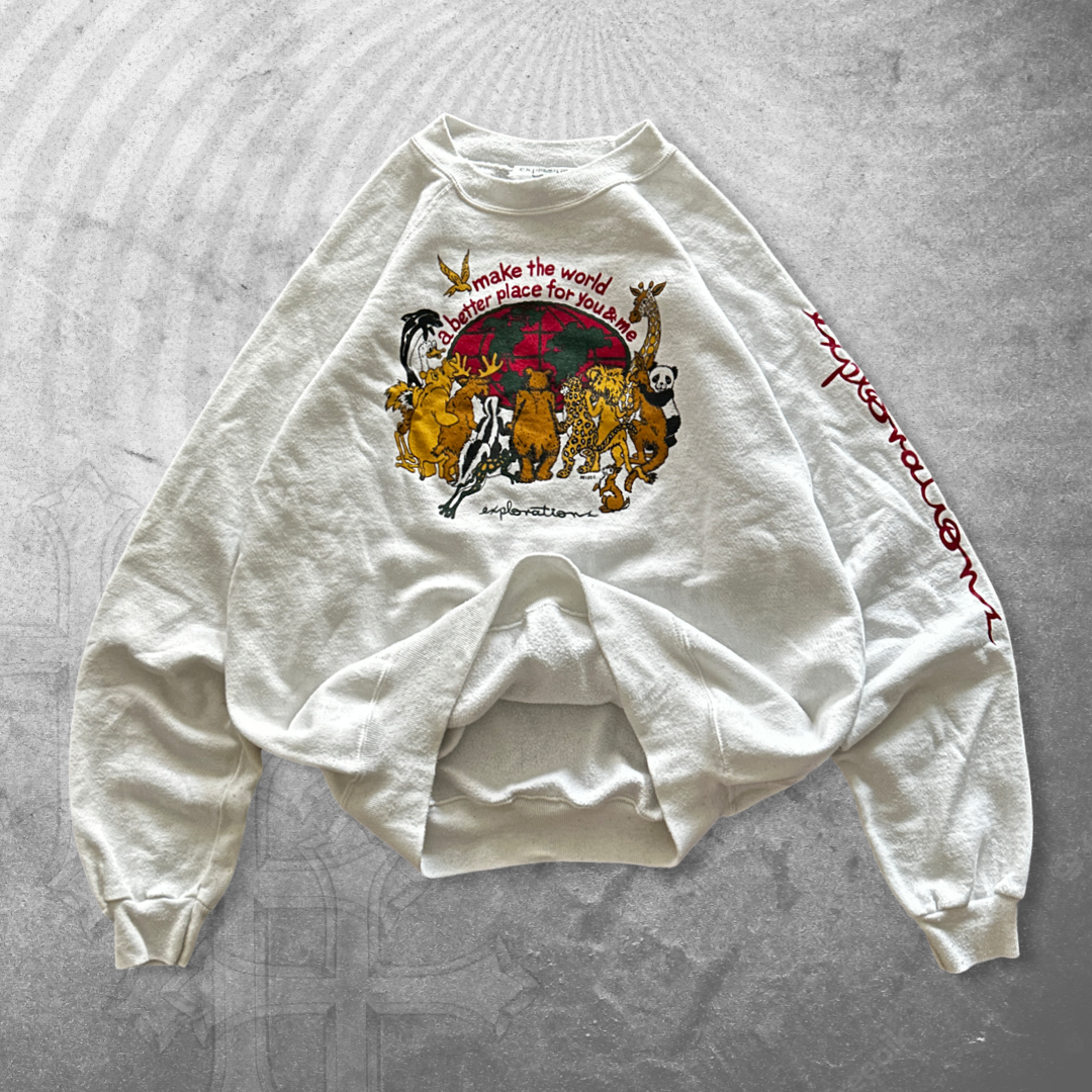 White World Conservation Animal Sweatshirt 1990s (L)