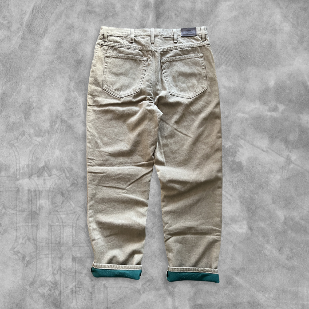 Tan LL Bean Fleece Lined Pants 1990s (36x30)