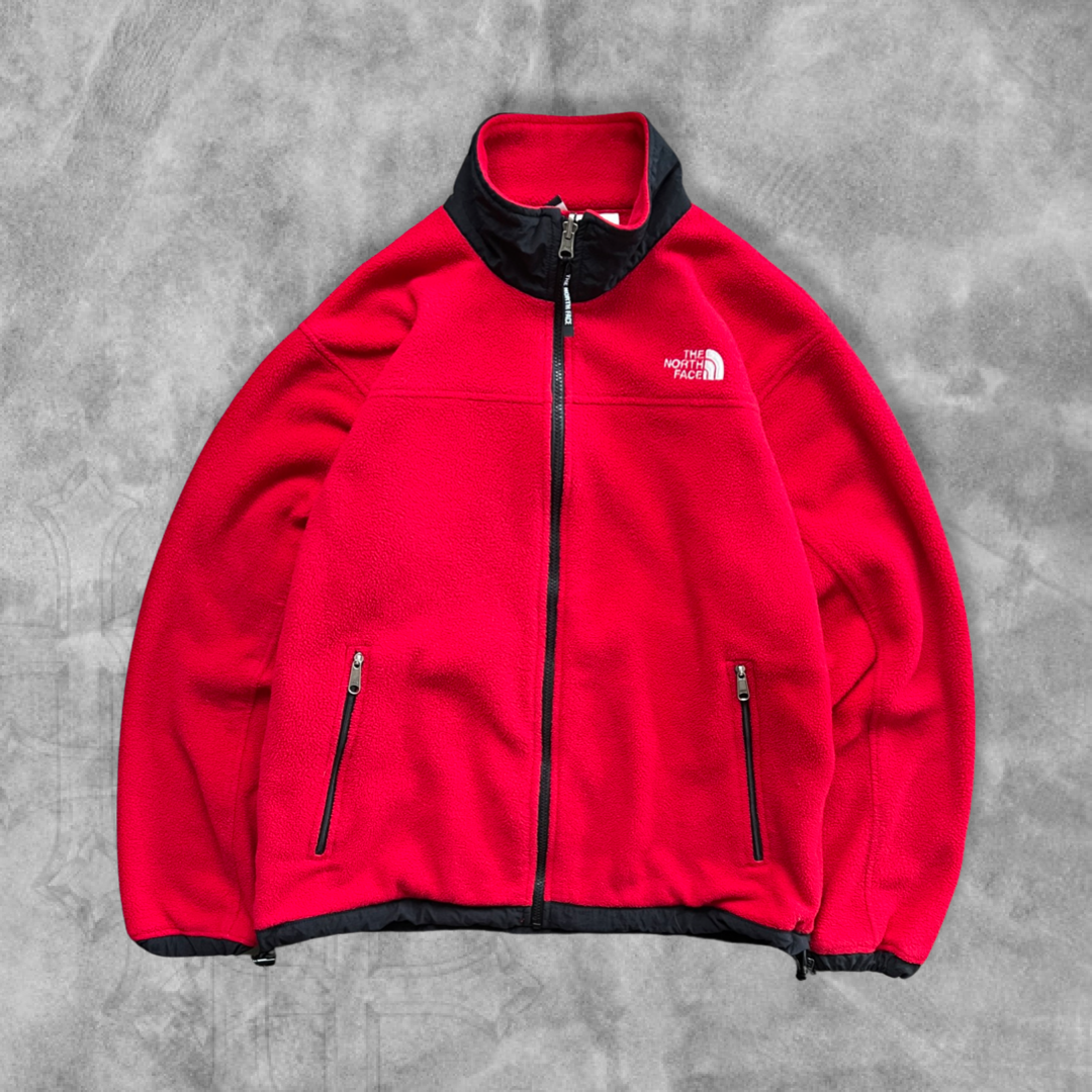 Cherry Red North Face Fleece Jacket 2000s (M)