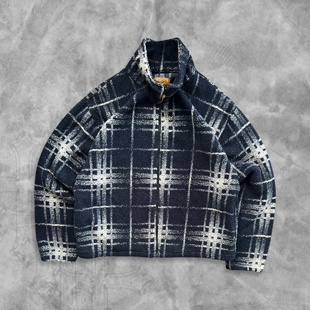 Navy Blue Tartan Jacket 2000s (XL)