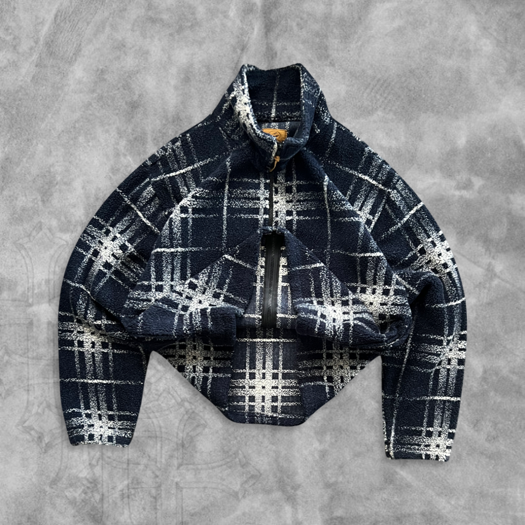 Navy Blue Tartan Jacket 2000s (XL)