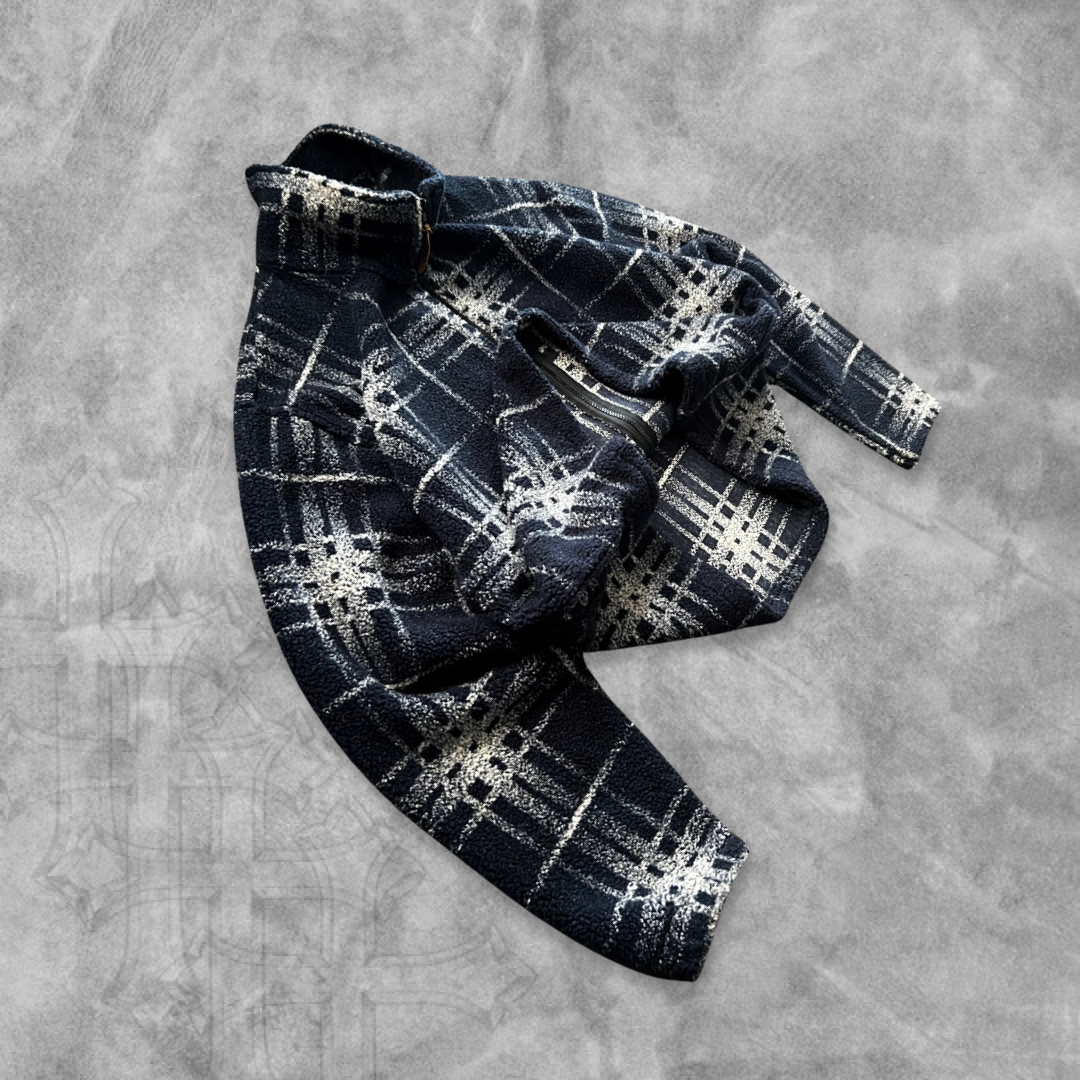 Navy Blue Tartan Jacket 2000s (XL)