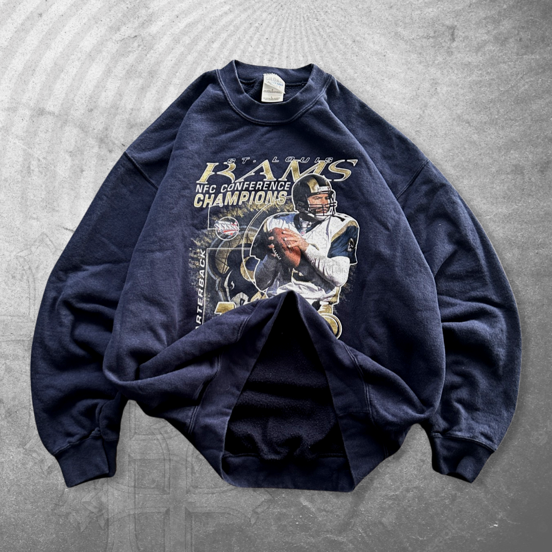 Navy Kurt Warner Rams Sweatshirt 2002 (M)