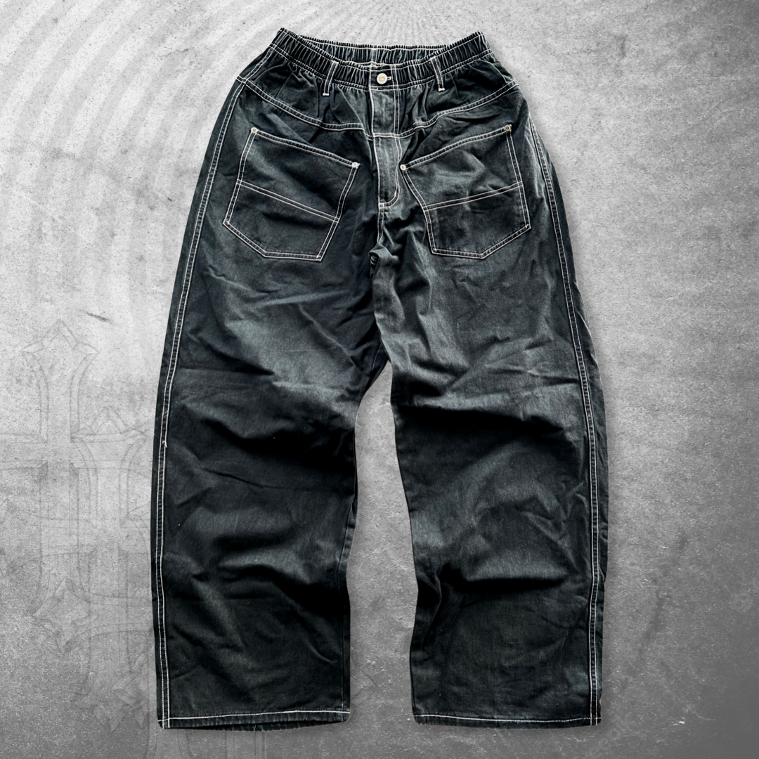 Black Baggy Skater Pants 1990s (M)