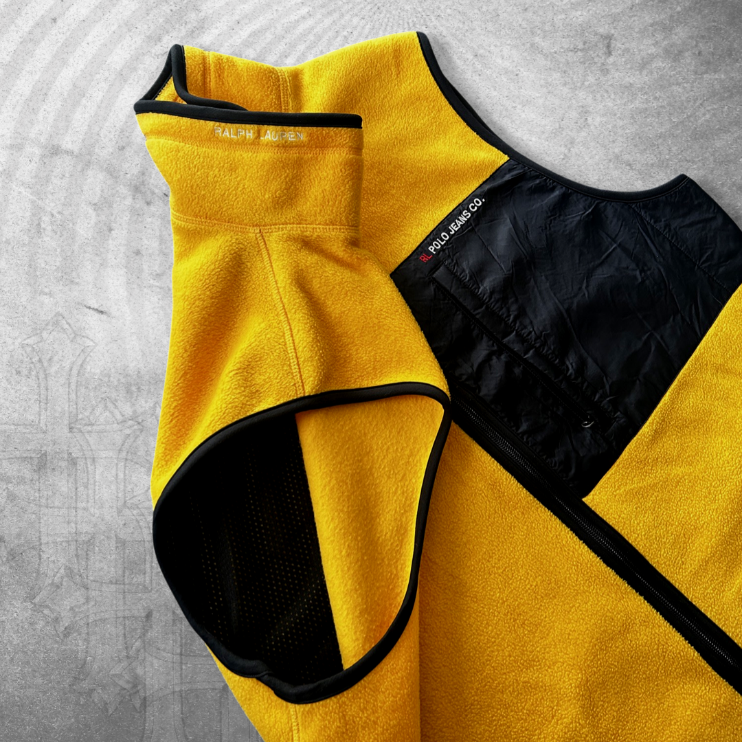 Yellow/Black Polo Fleece Vest 1990s (L)