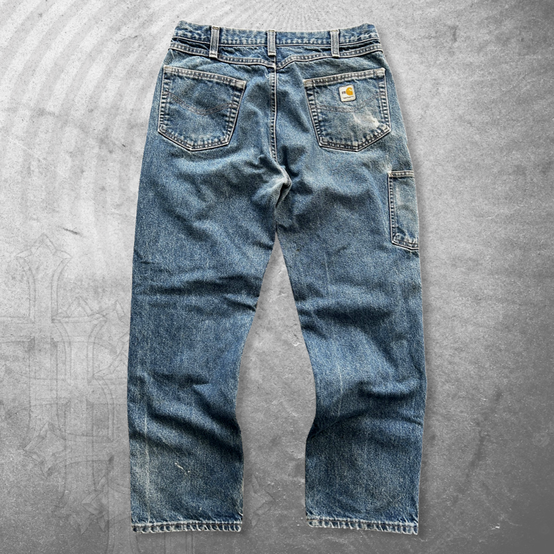Faded Carhartt Double Knee Jeans 1990s (34x31)