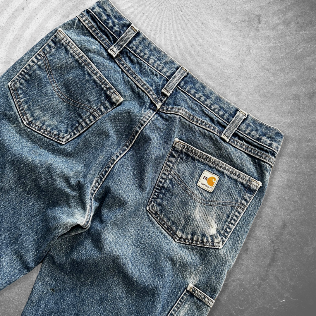 Faded Carhartt Double Knee Jeans 1990s (34x31)