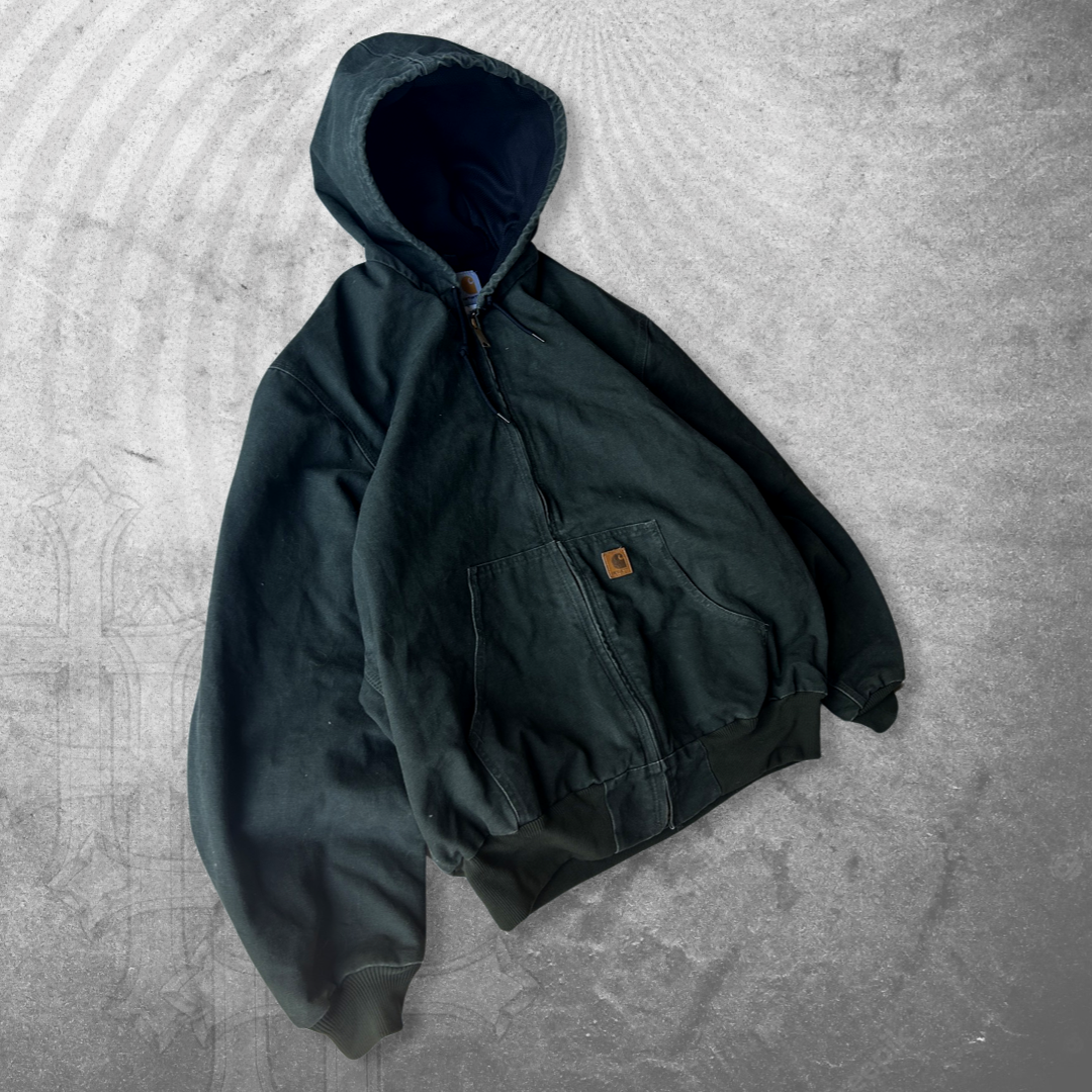 Dark Green Carhartt Hooded Jacket 1990s (XL)