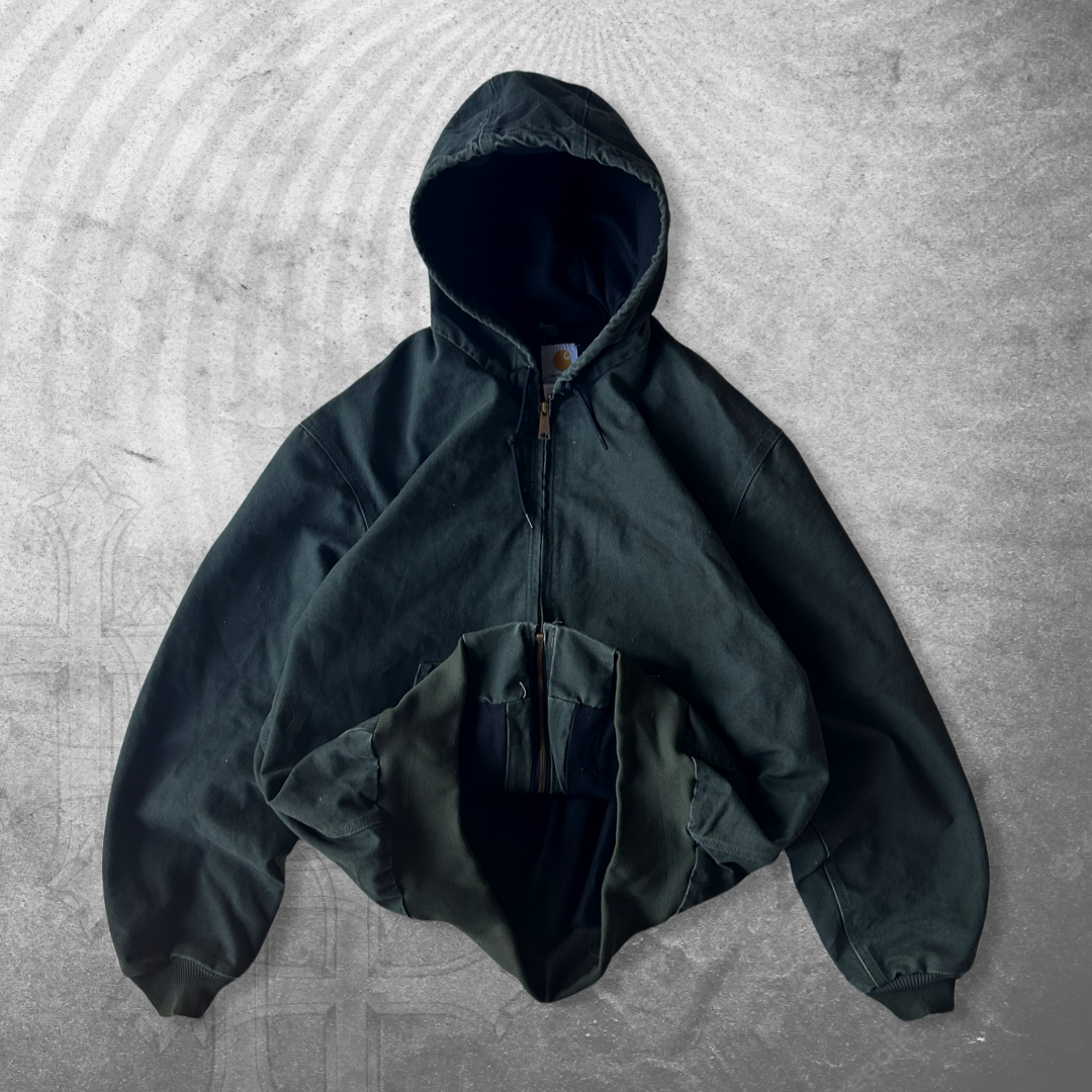 Dark Green Carhartt Hooded Jacket 1990s (XL)