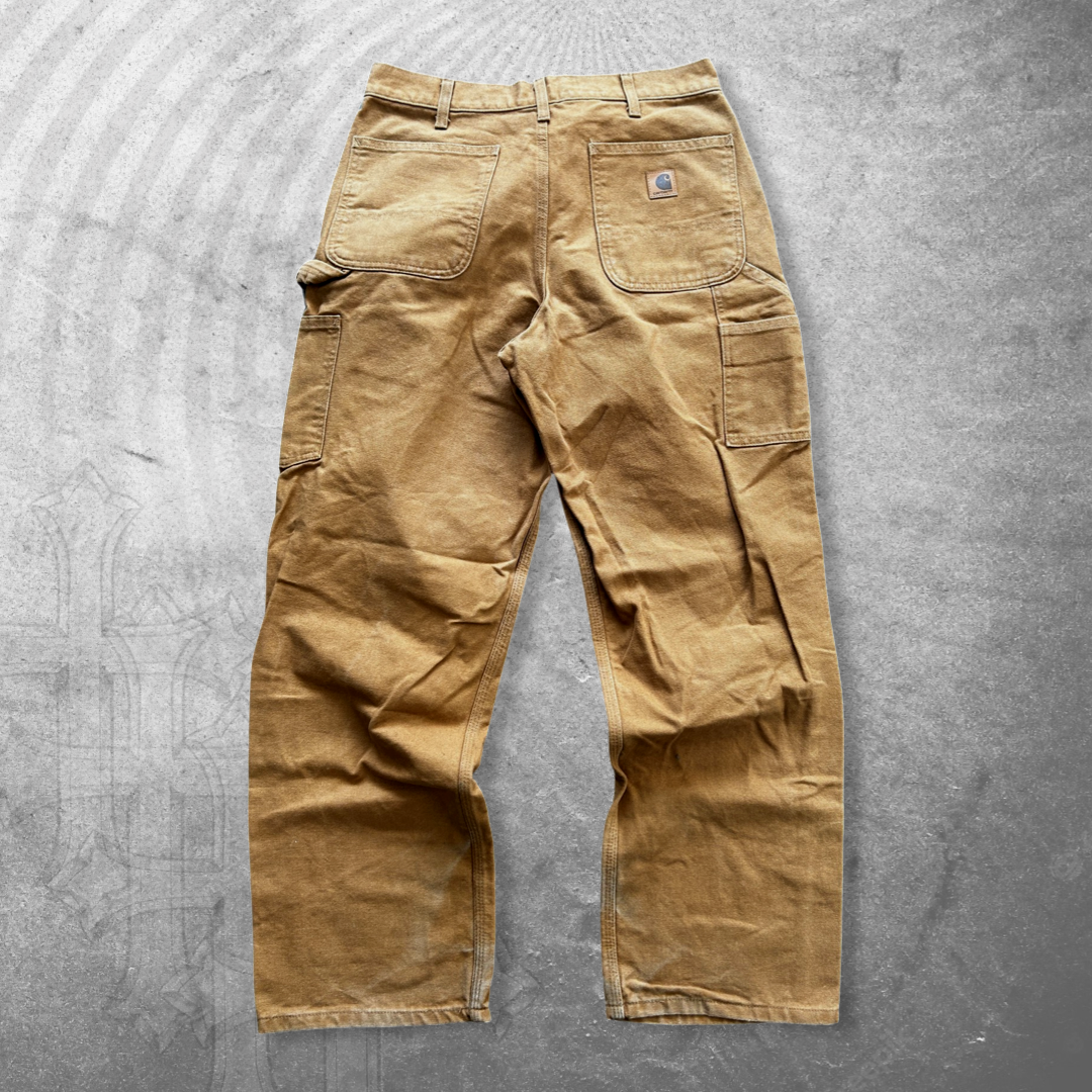 Distressed Caramel Brown Carhartt Carpenter Pants 1990s (33x30)
