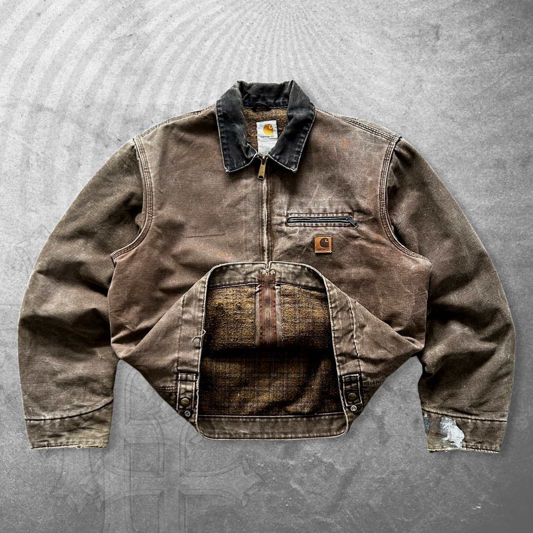 Faded Mocha Brown Carhartt Detroit Jacket 1990s (L)