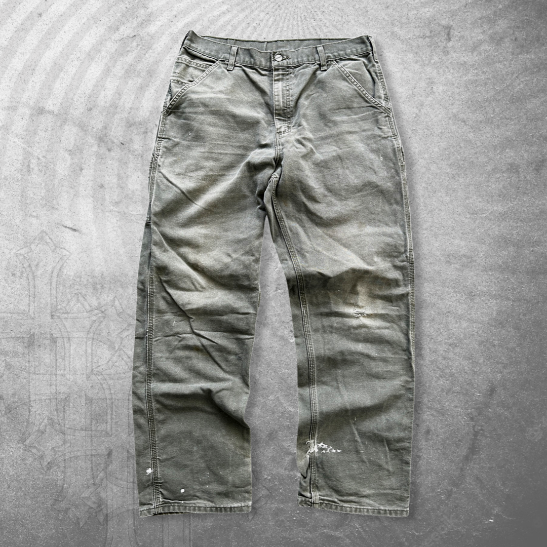 Sage Green Carhartt Carpenter Pants 1990s (34x32)
