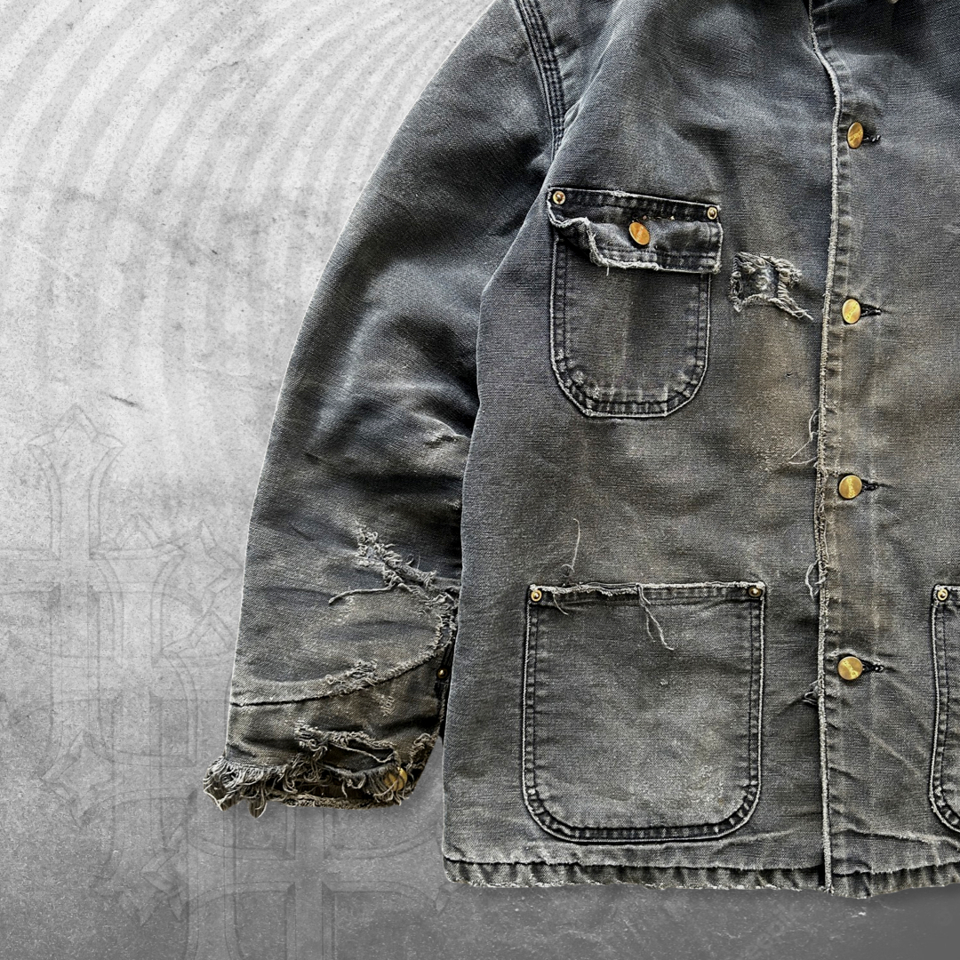 Faded Thrashed Black Carhartt Coat 1990s (M/L)