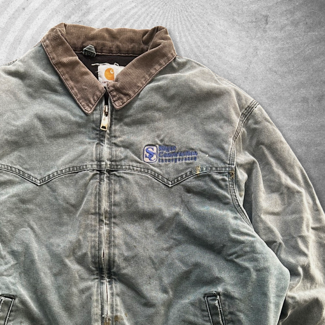 Distressed Faded Mint Green Carhartt Santa Fe Jacket 1990s (XL)