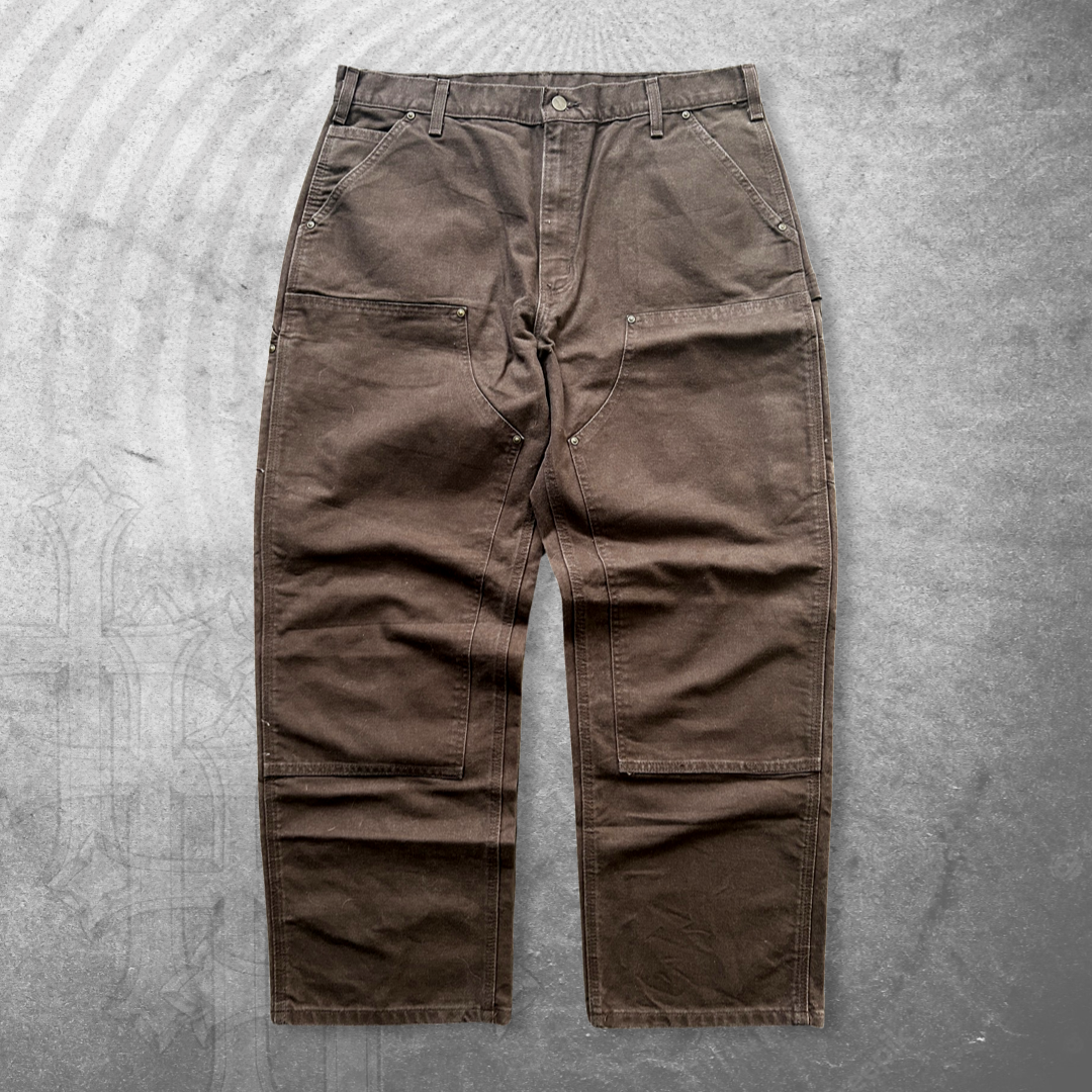 Mocha Brown Carhartt Double Knee Pants 1990s (38x30)