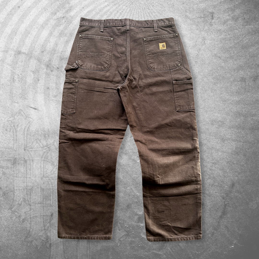Mocha Brown Carhartt Double Knee Pants 1990s (38x30)