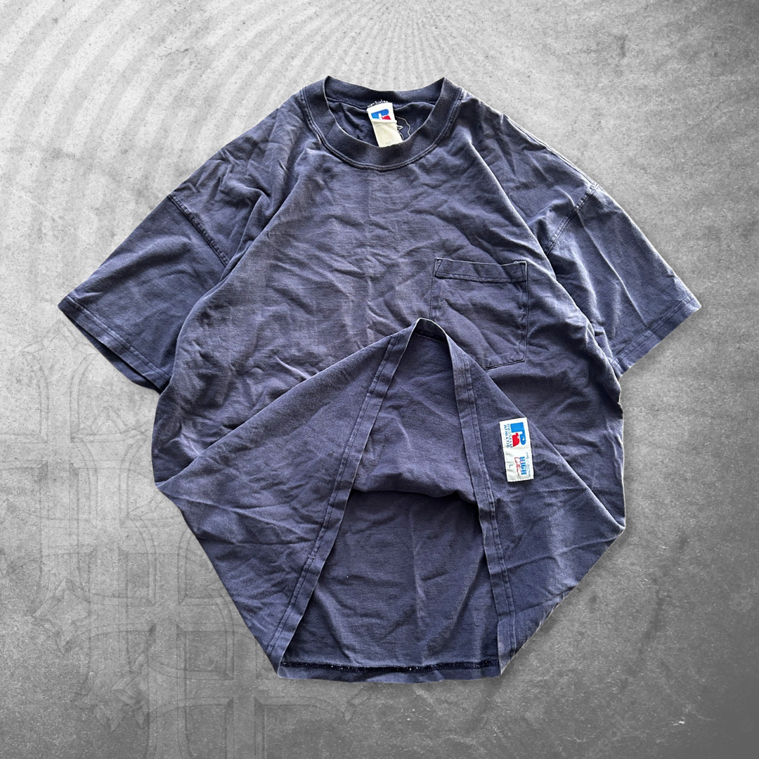 Faded Blue Russell Pocket Shirt 1990s (L)
