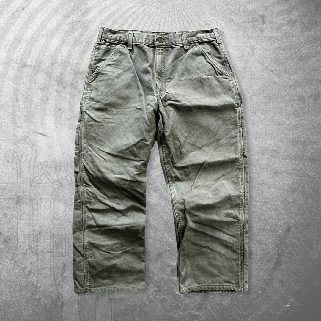 Sage Green Carhartt Carpenter Pants 1990s (36x27)