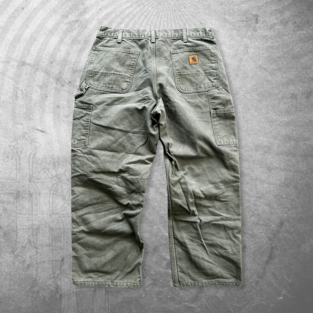 Sage Green Carhartt Carpenter Pants 1990s (36x27)
