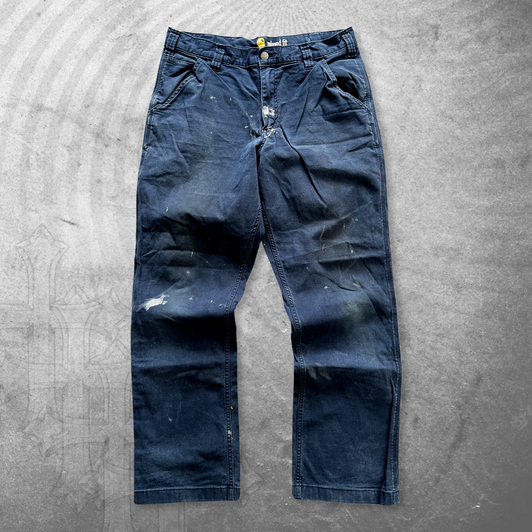 Distressed Navy Carhartt Pants 2000s (34x31)