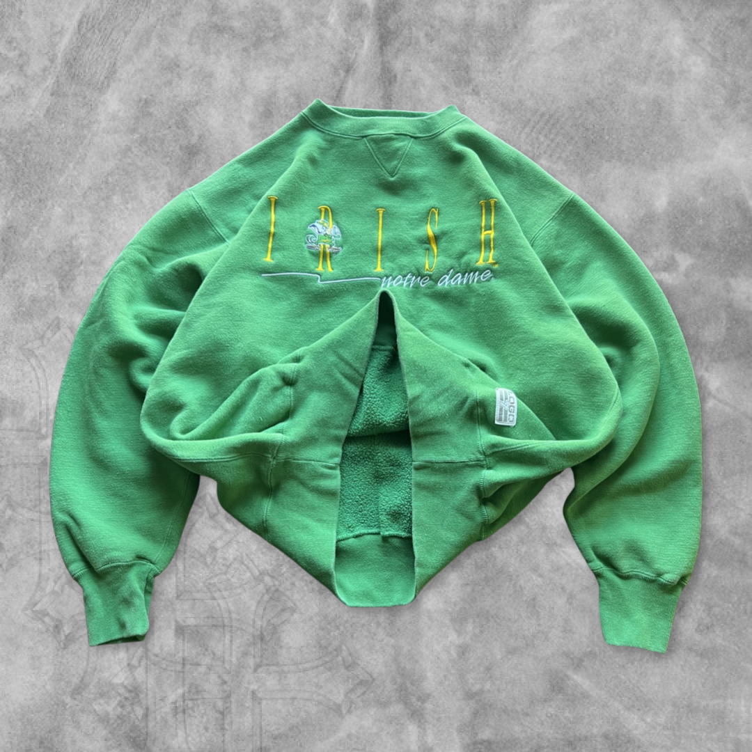 Irish Green Norte Dame Logo 7 Sweatshirt 1990s (L)