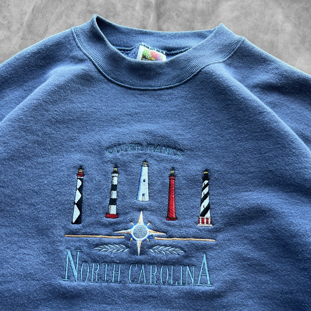 Navy Blue Outer Banks Sweatshirt 1990s (M)