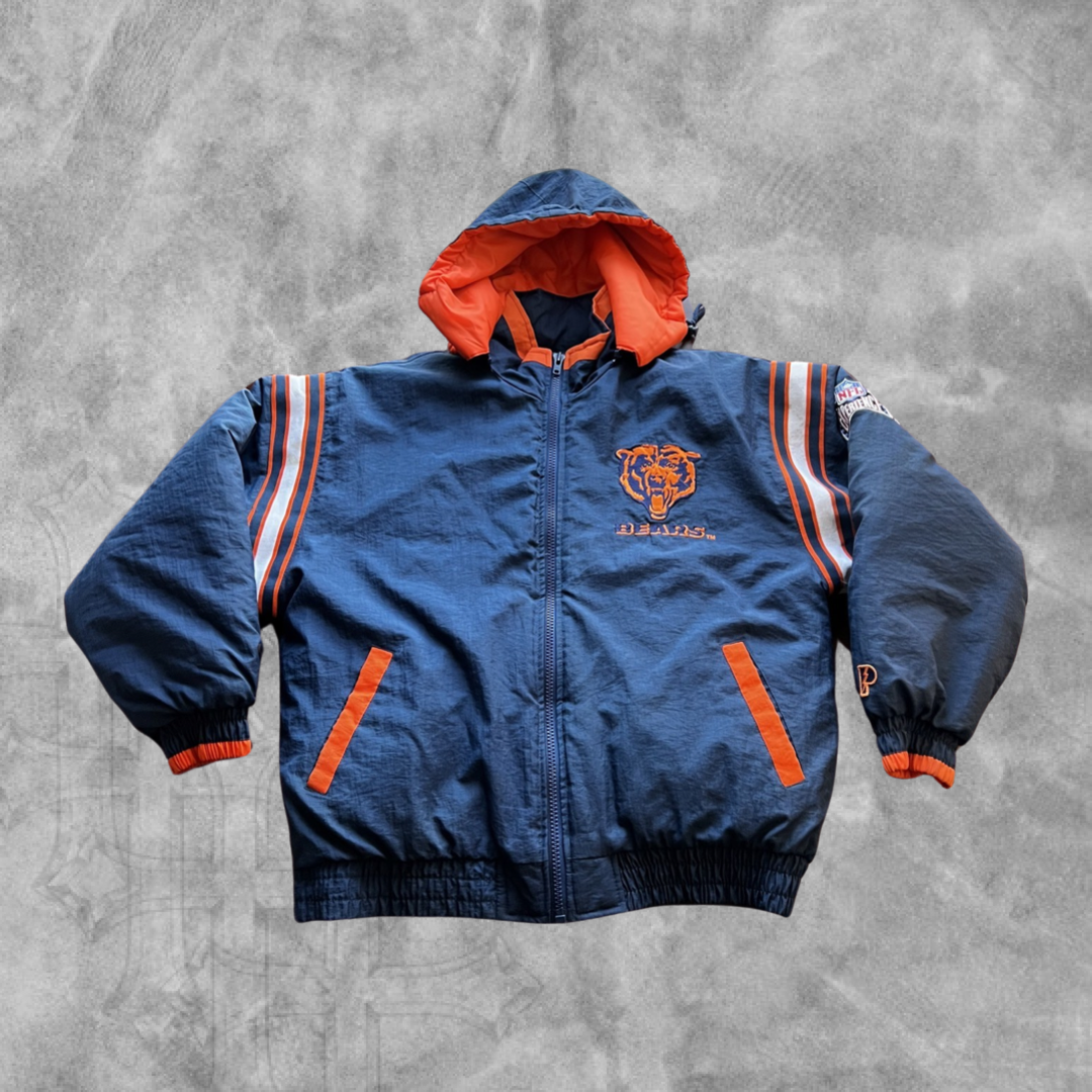 Navy Blue Chicago Bears Pro Line Puffer Jacket 1990s (L)
