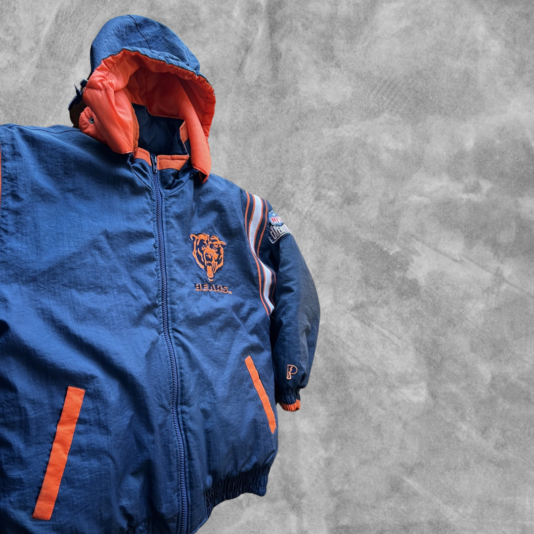Navy Blue Chicago Bears Pro Line Puffer Jacket 1990s (L)