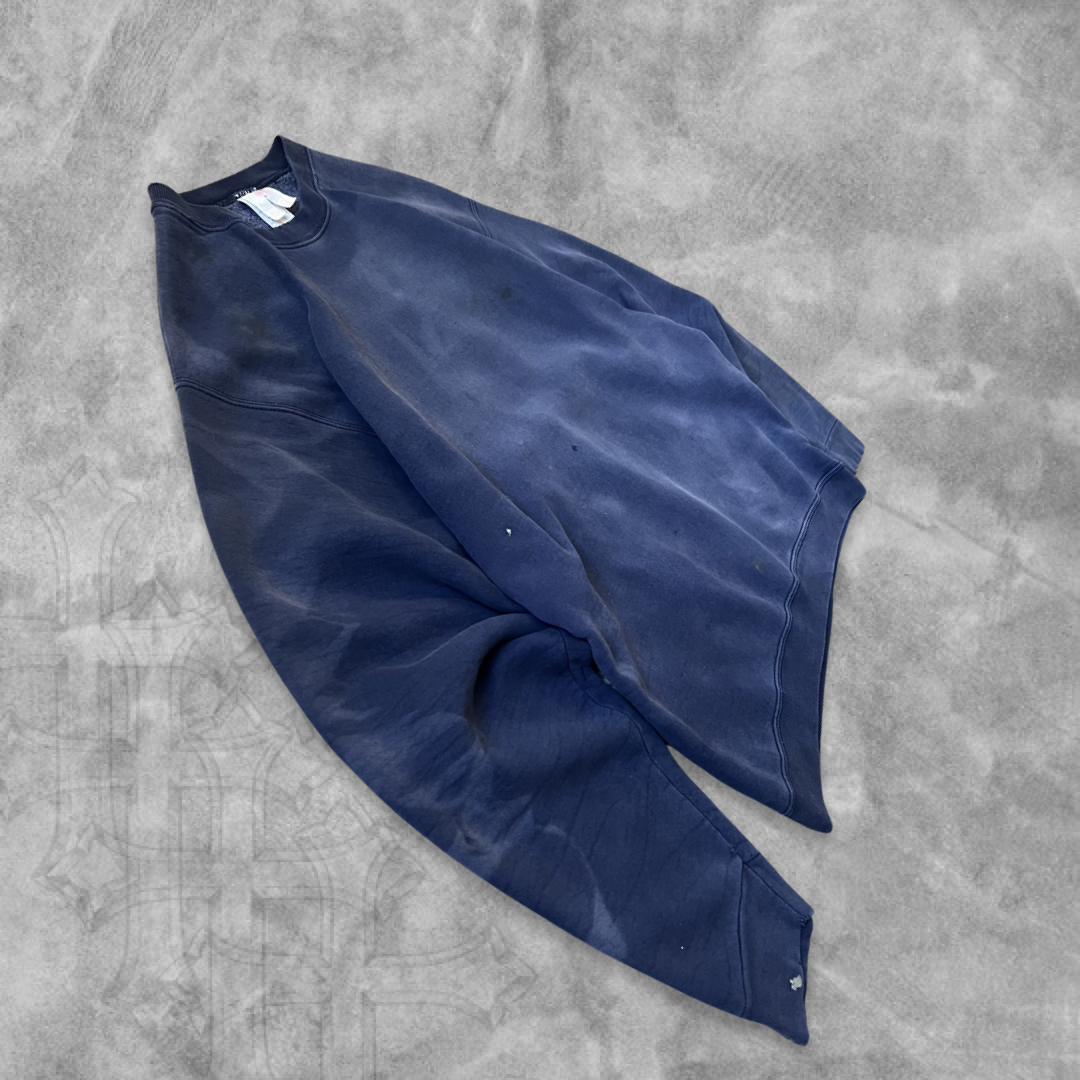 Faded Distressed Navy Blue Sweatshirt 1990s (L)