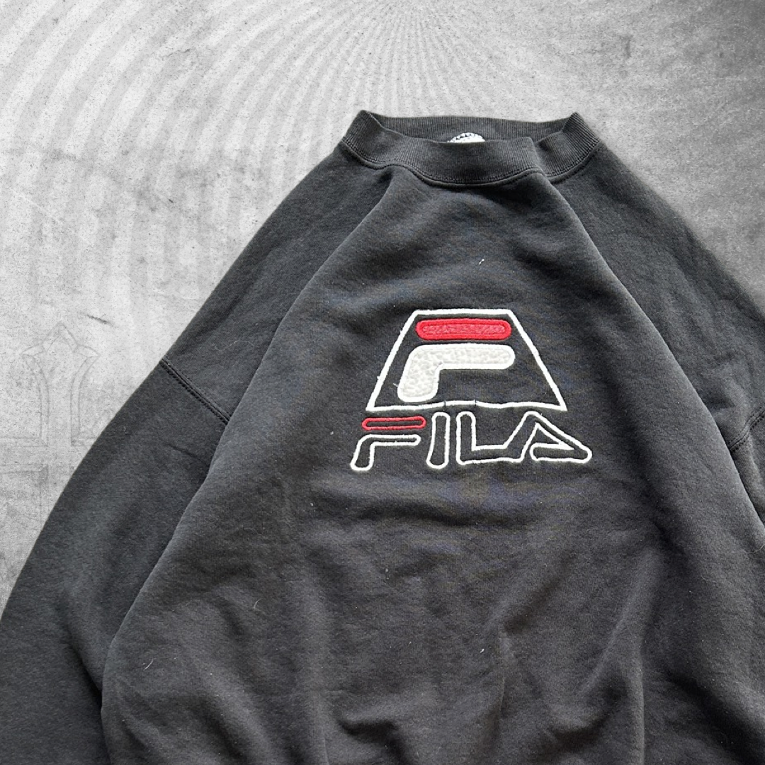 Faded Black Fila Sweatshirt 1990s (M/L)