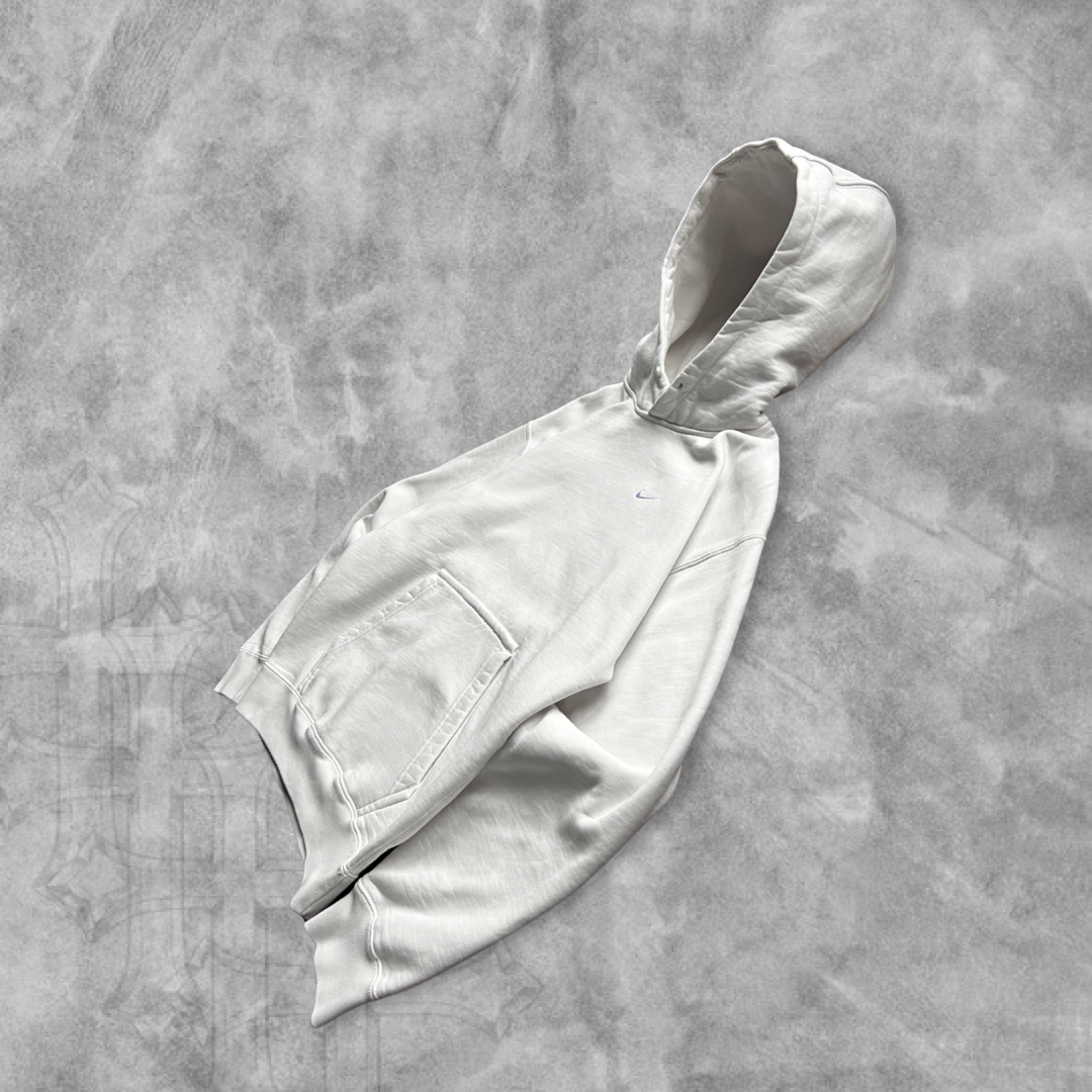 Bone White Nike Tonal Hoodie 2000s (S)