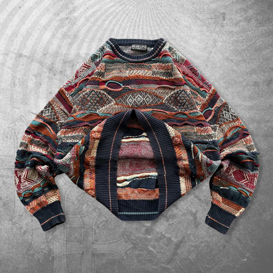 Boxy Multicolor Coogi Style Sweater 1990s (L)