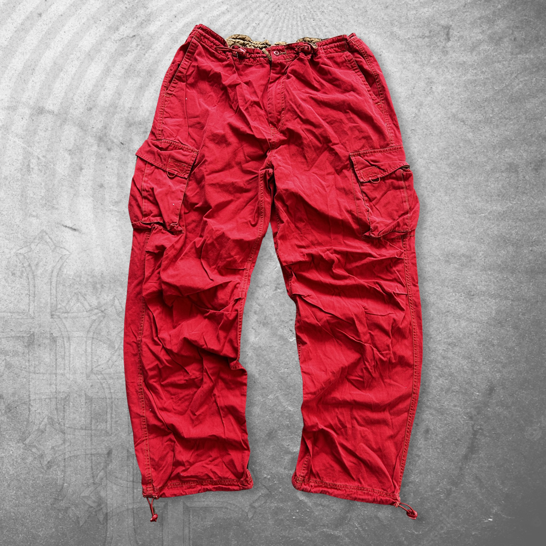 Red Tactical Cargo Pants 2000s (36x32)