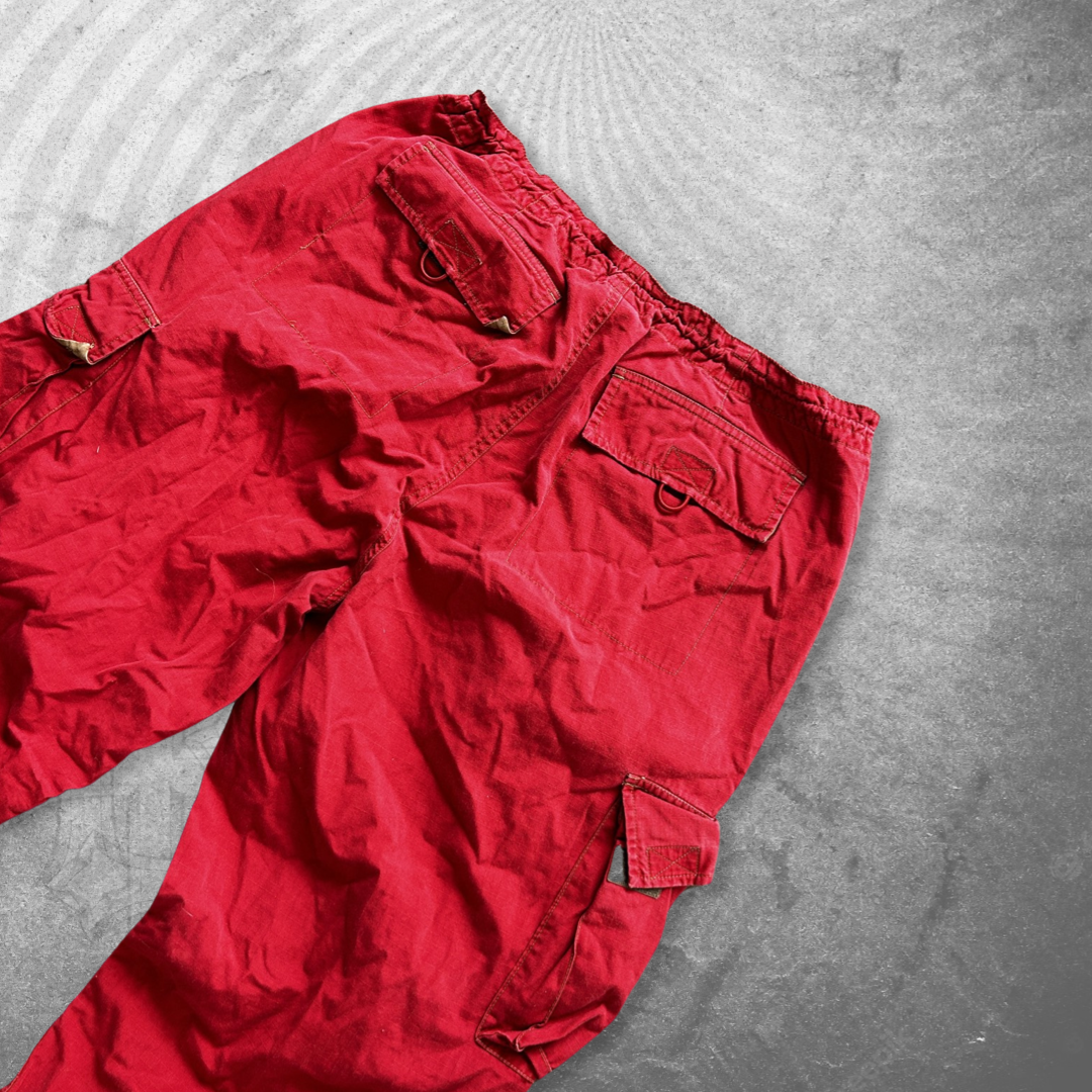 Red Tactical Cargo Pants 2000s (36x32)
