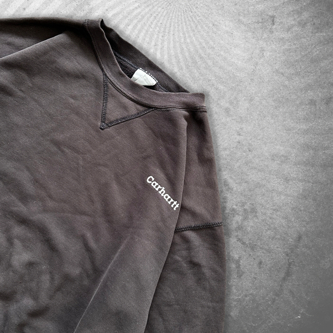 Distressed Black Carhartt Sweatshirt 1990s (L)